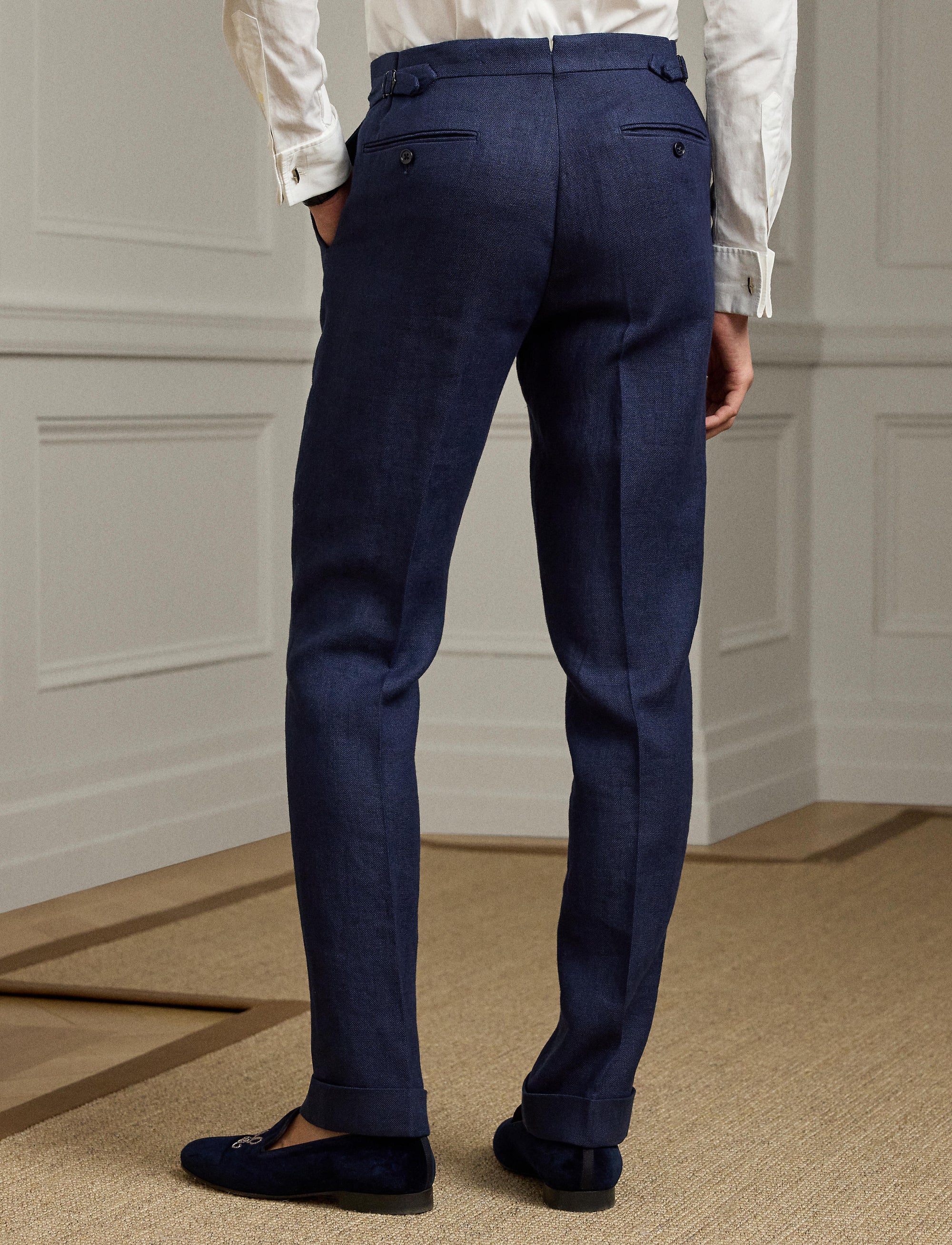 Pantalon costume Gregory en lin - Classic Chairman Navy