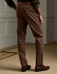 Pantalon chino stretch slim fait main - Chestnut Brown