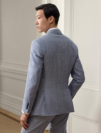 Costume Kent prince-de-galles en laine - Navy, Cream With Light Blue Oc