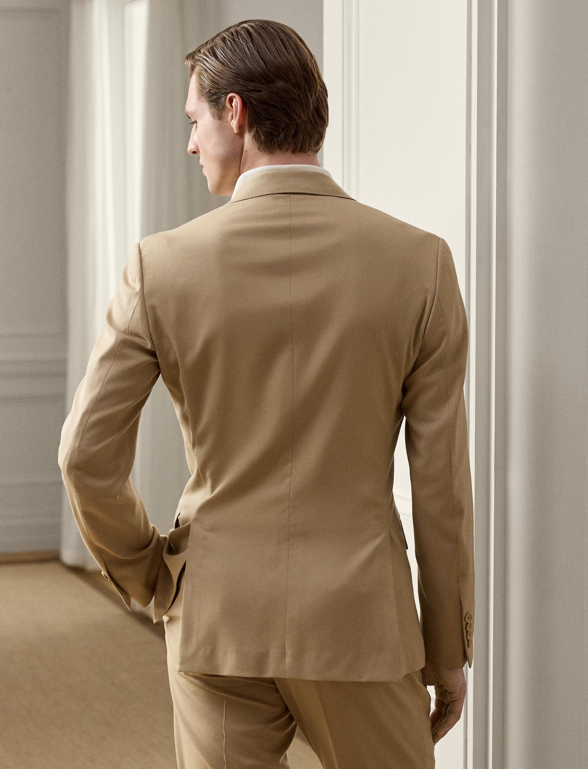 Veste Kent en gabardine de laine - Tan
