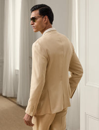 Veste Kent en gabardine de soie - Tan