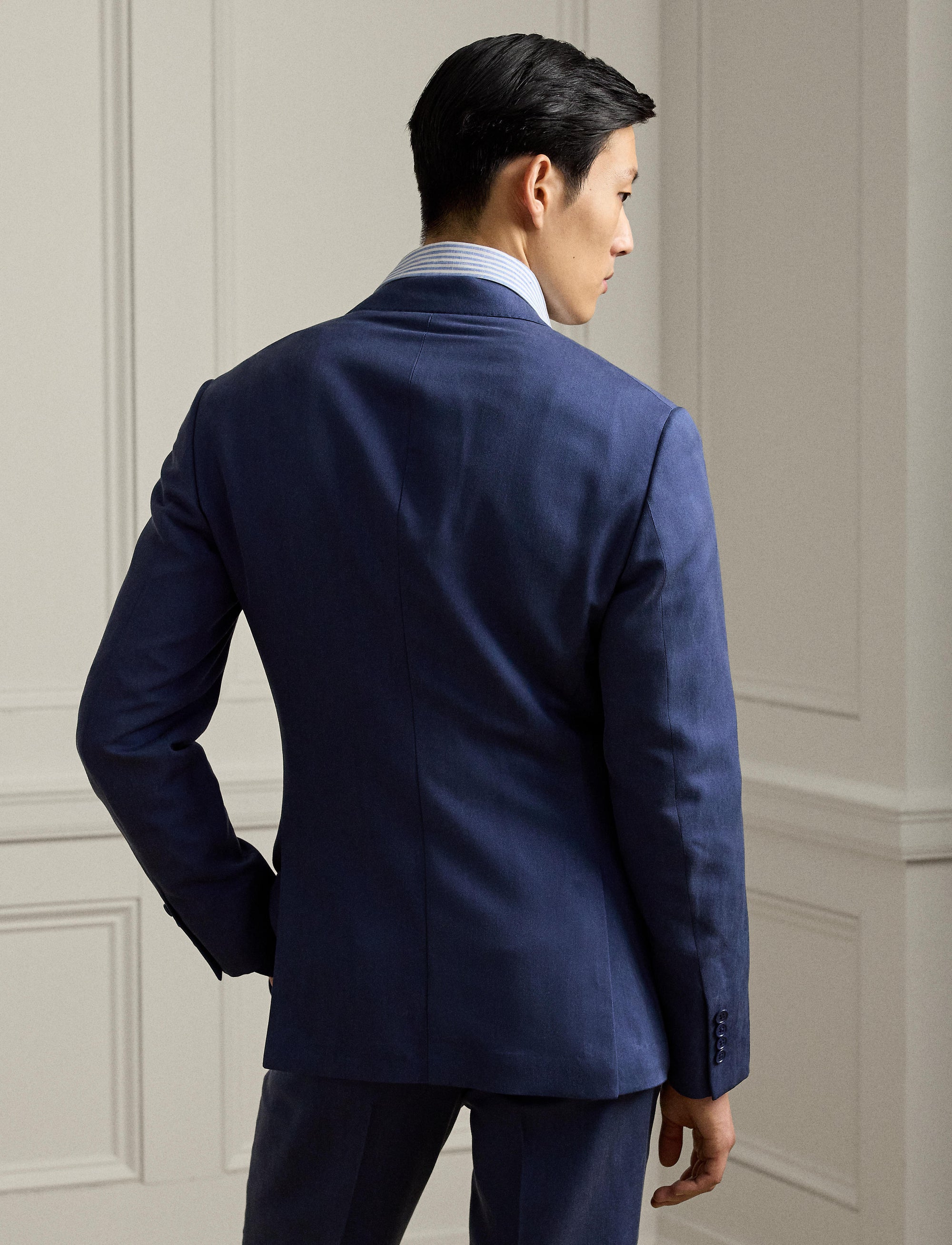 Veste Kent en gabardine de soie - Navy