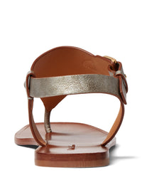 Sandales entre-doigts en cuir - Silver
