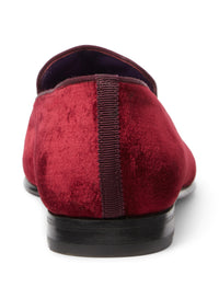 Chaussons Alonzo brodés en velours - Crimson
