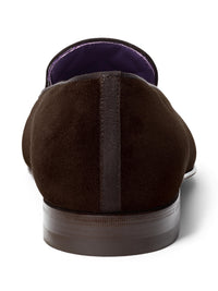 Alonzo velvet prancing horse slippers - Luggage Brown