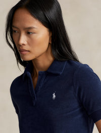 Terry cotton polo shirt - Newport Navy