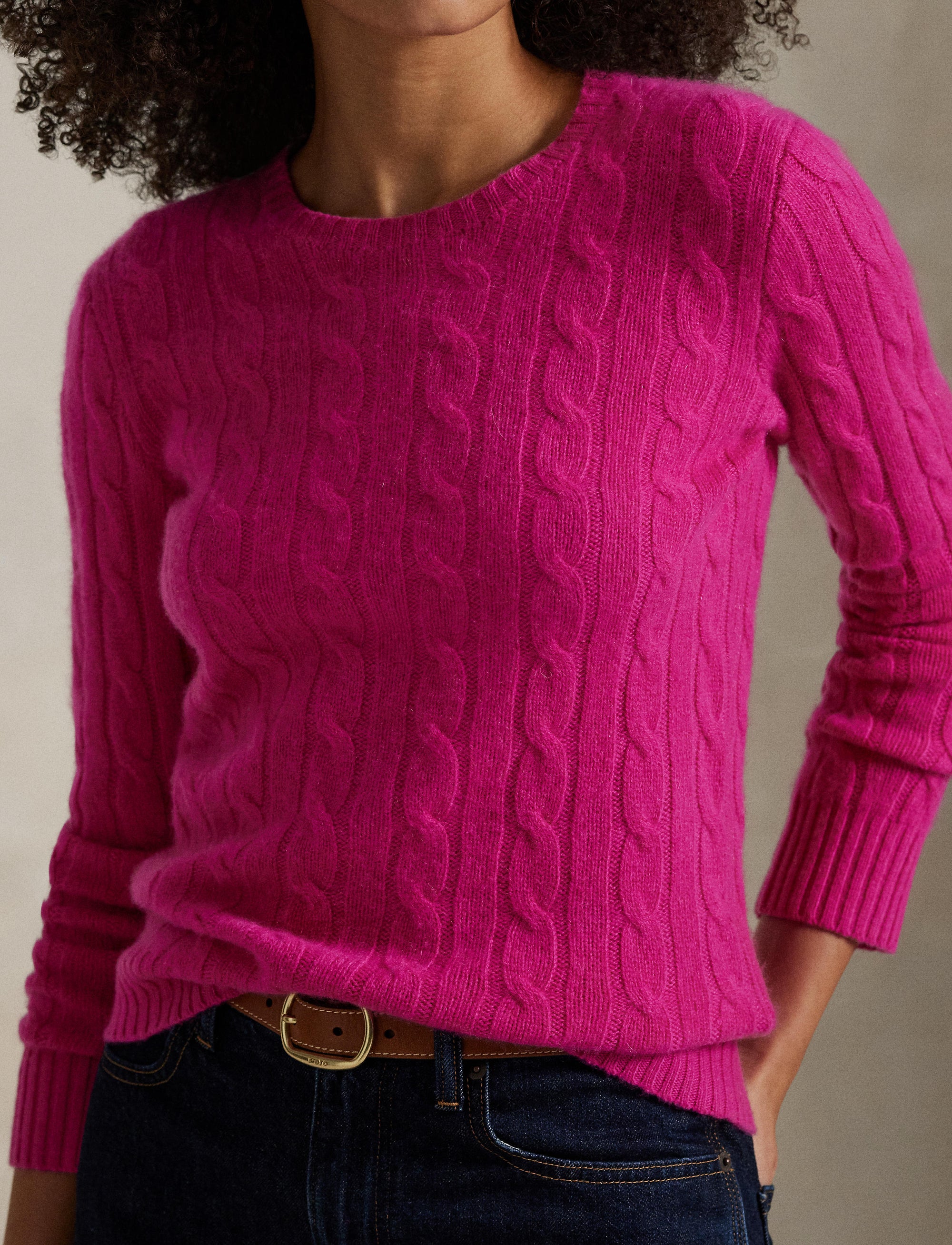 Pull iconique torsadé en cachemire - Pink Sky