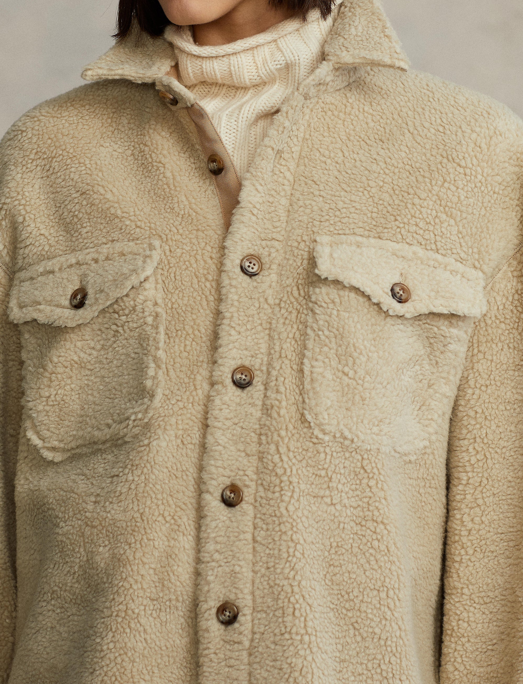 Chemise en sherpa - Spring Beige
