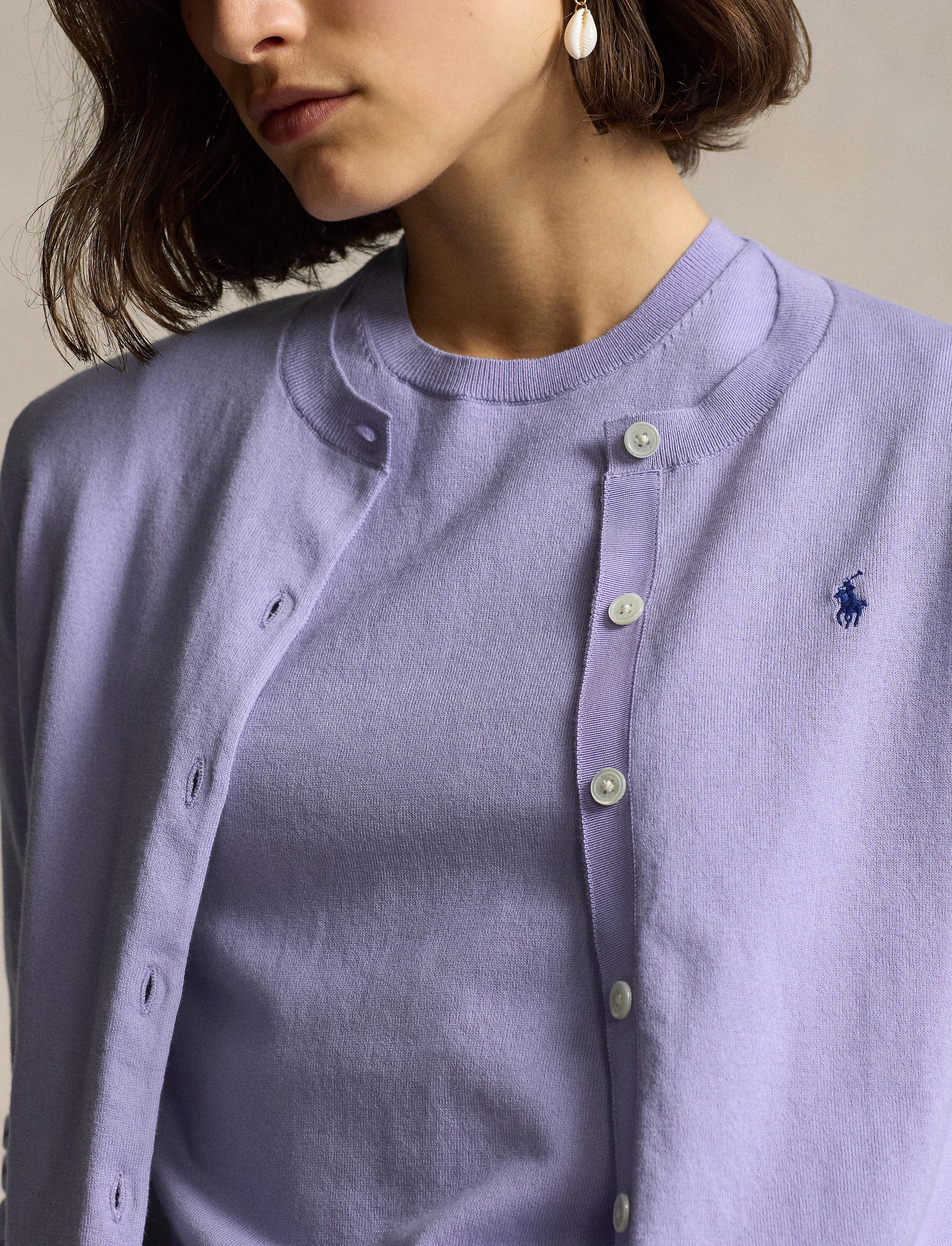 Cotton blend cardigan - Lavender