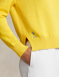 Pull col rond en coton  - Sunfish Yellow