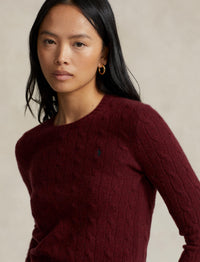 Pull Julianna à torsades en laine et cachemire mélangé - Garnet Red Melange