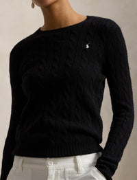 Julianna cable knit jumper in wool and cashmere blend - Polo Black