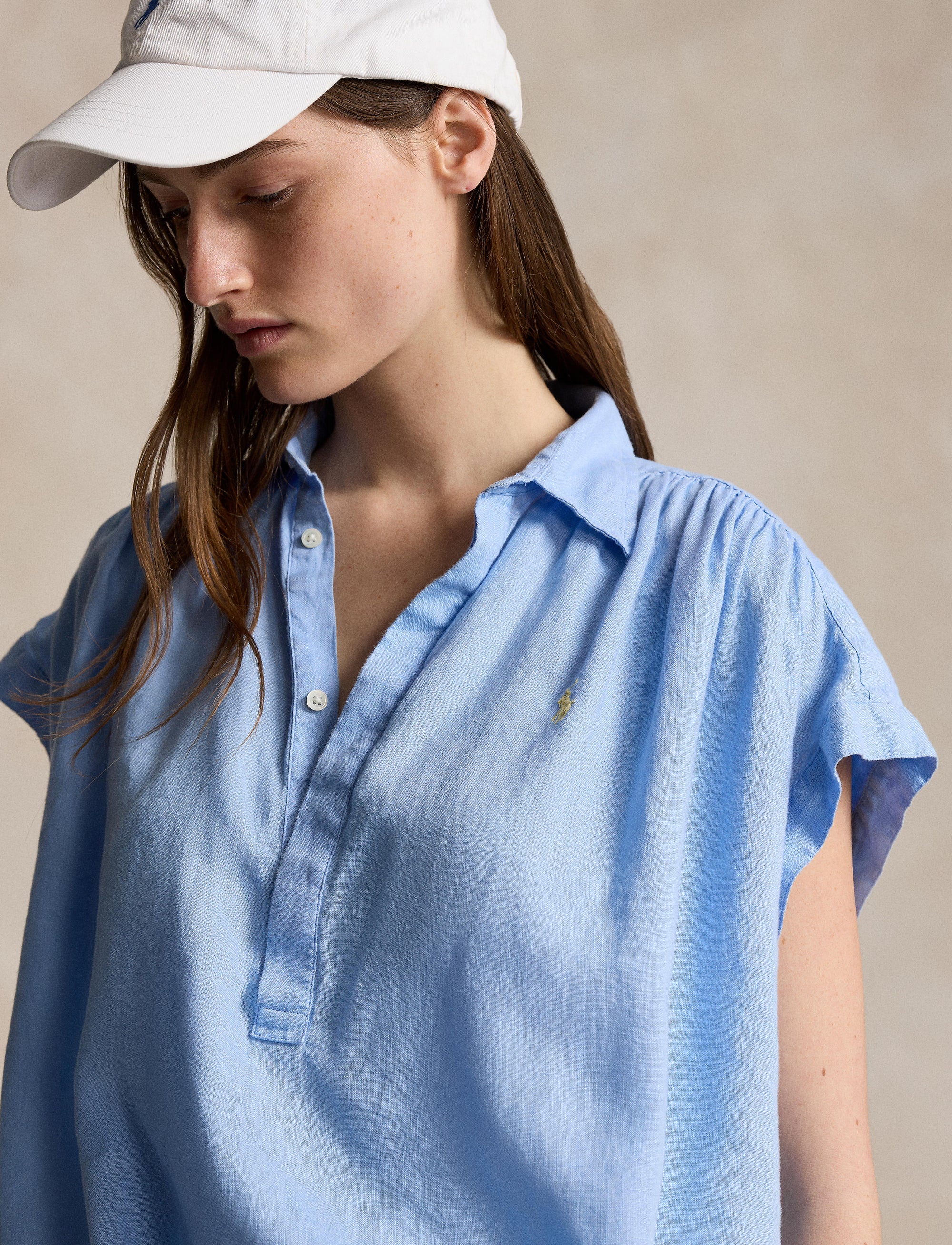 Chemise en lin à enfiler - Austin Blue