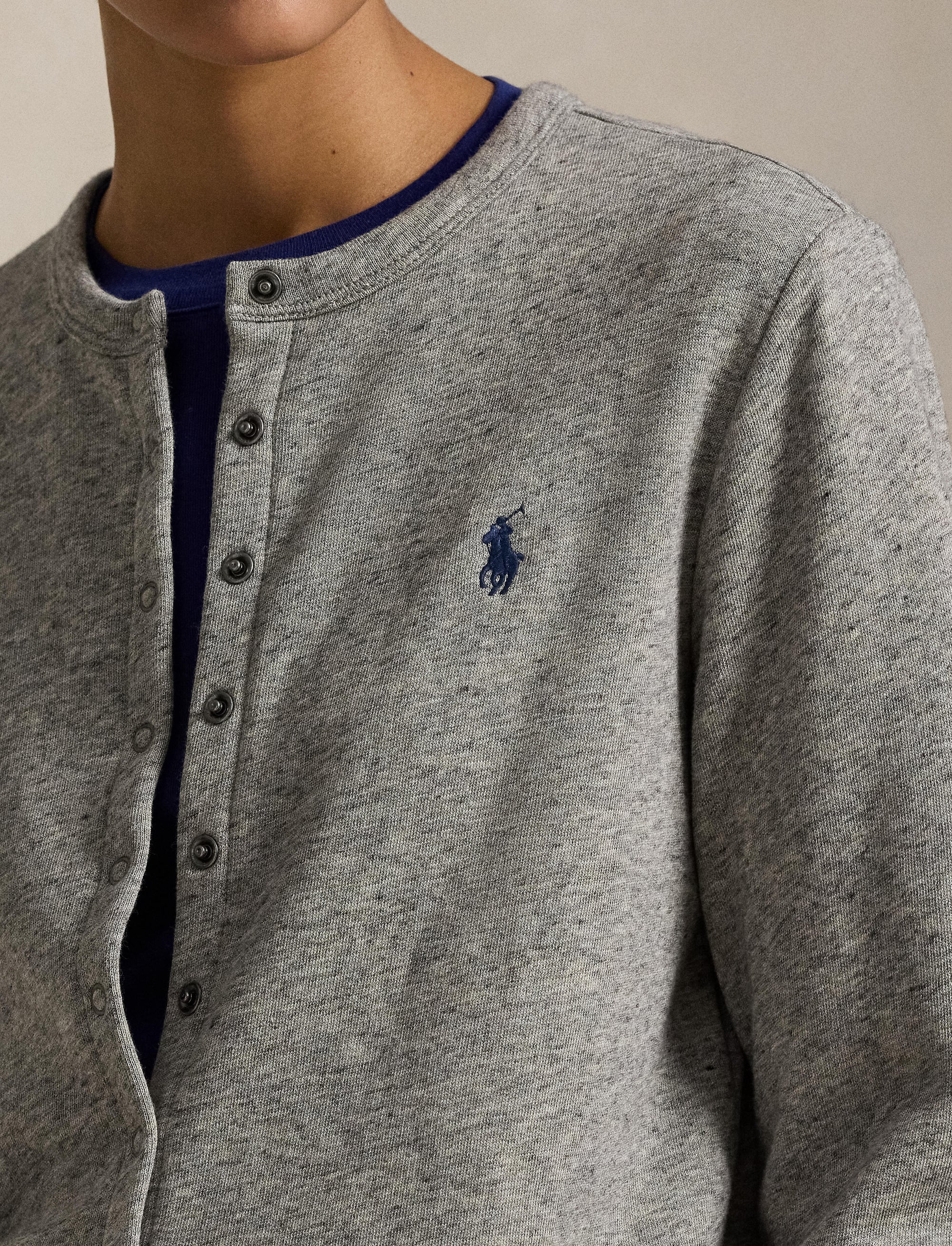 Cardigan en coton bouclé - Dark Vintage Heather