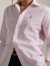 Chemise Oxford rayée Slim Fit stretch - White & Pink