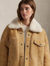 Veste utilitaire en peau lainée - Vintage Saddle-Cream