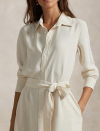 Robe-chemise en satin - Mascarpone Cream