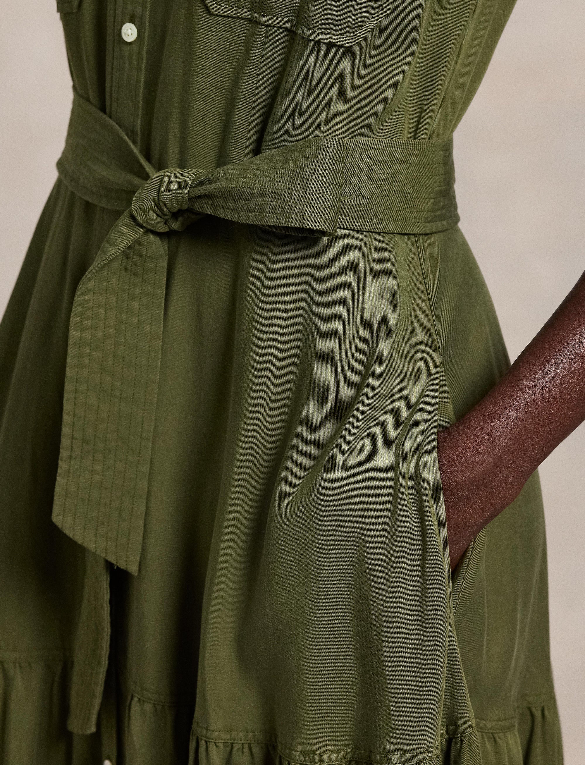 Robe-chemise gitane ceinturée - Expedition Olive