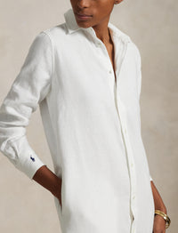 Robe-chemise en lin - White