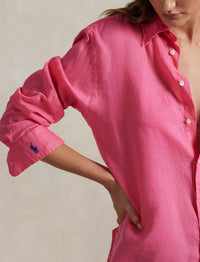 Chemise Oversize Fit en lin - Hot Fuchsia