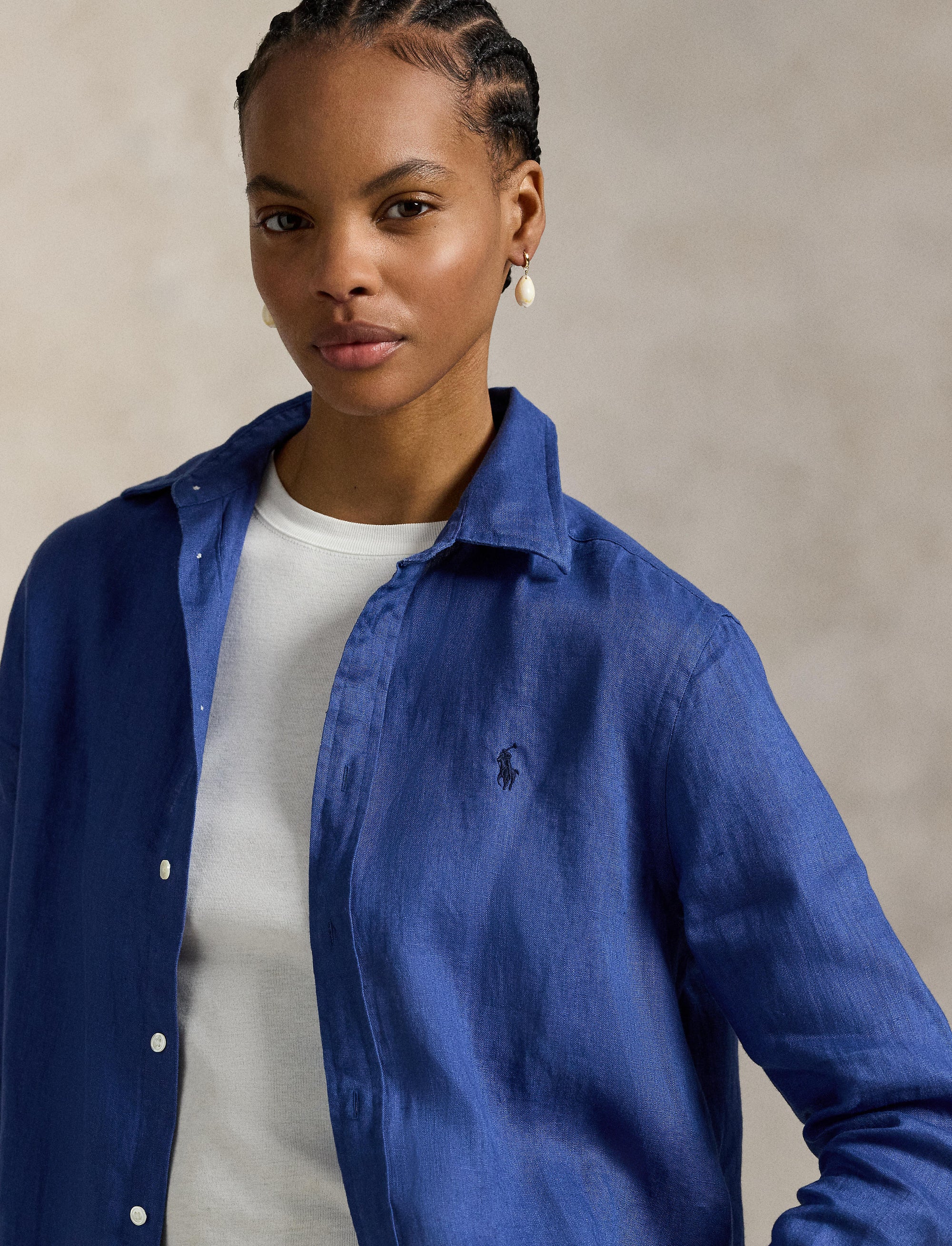 Chemise classique en lin - Gem Blue