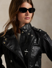 Veste en cuir cloutée - Black