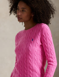 Pull à col rond en cachemire et laine mélangé - Pink Lace