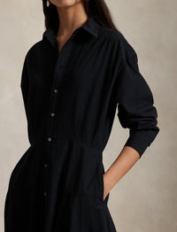Robe-chemise à pans en toile de coton - Polo Black