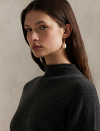 Robe-pull à col roulé en cachemire - Stadium Grey Heather
