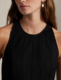 Sleeveless stretch cotton dress - Polo Black
