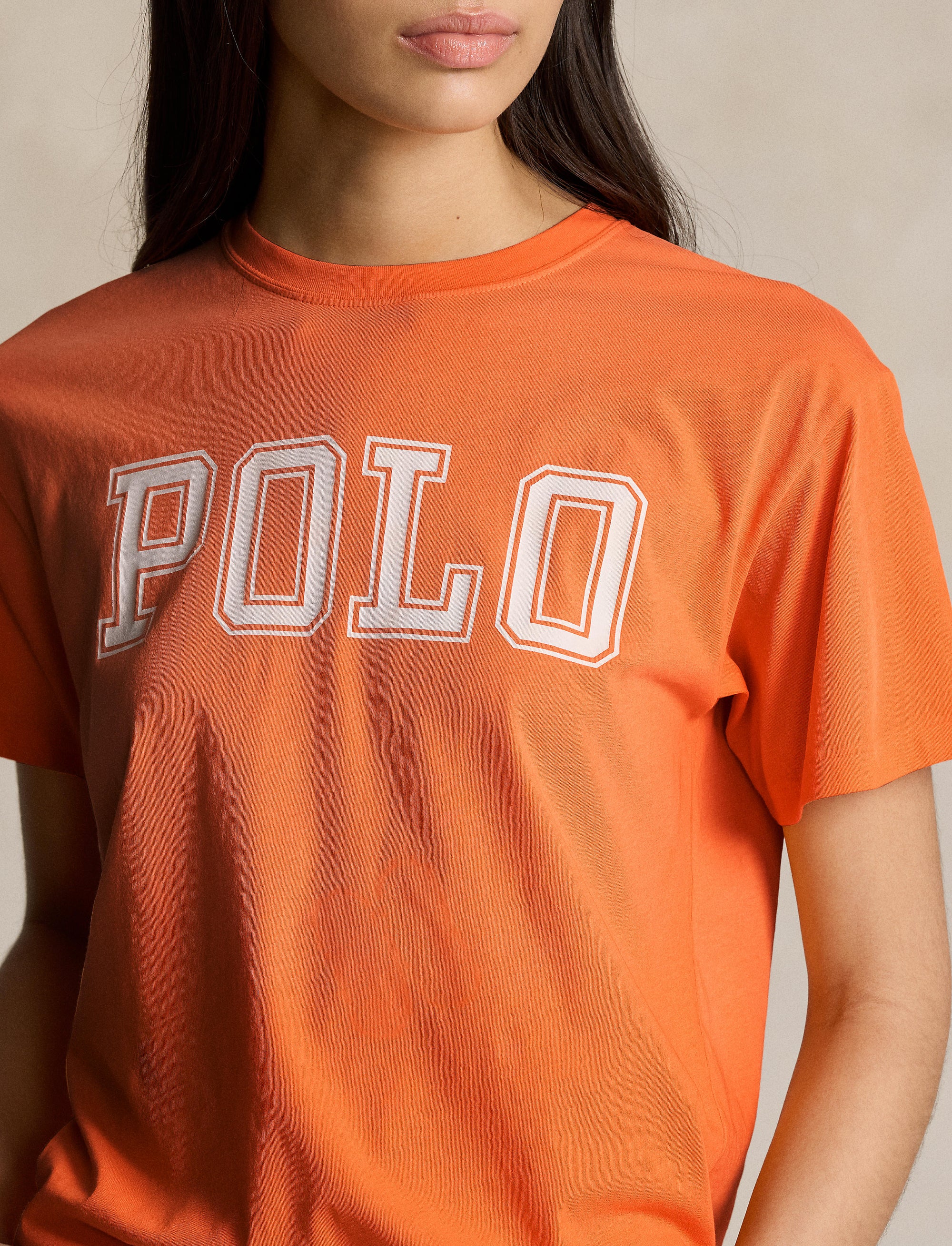 T-shirt  à logo en jersey de coton - May Orange