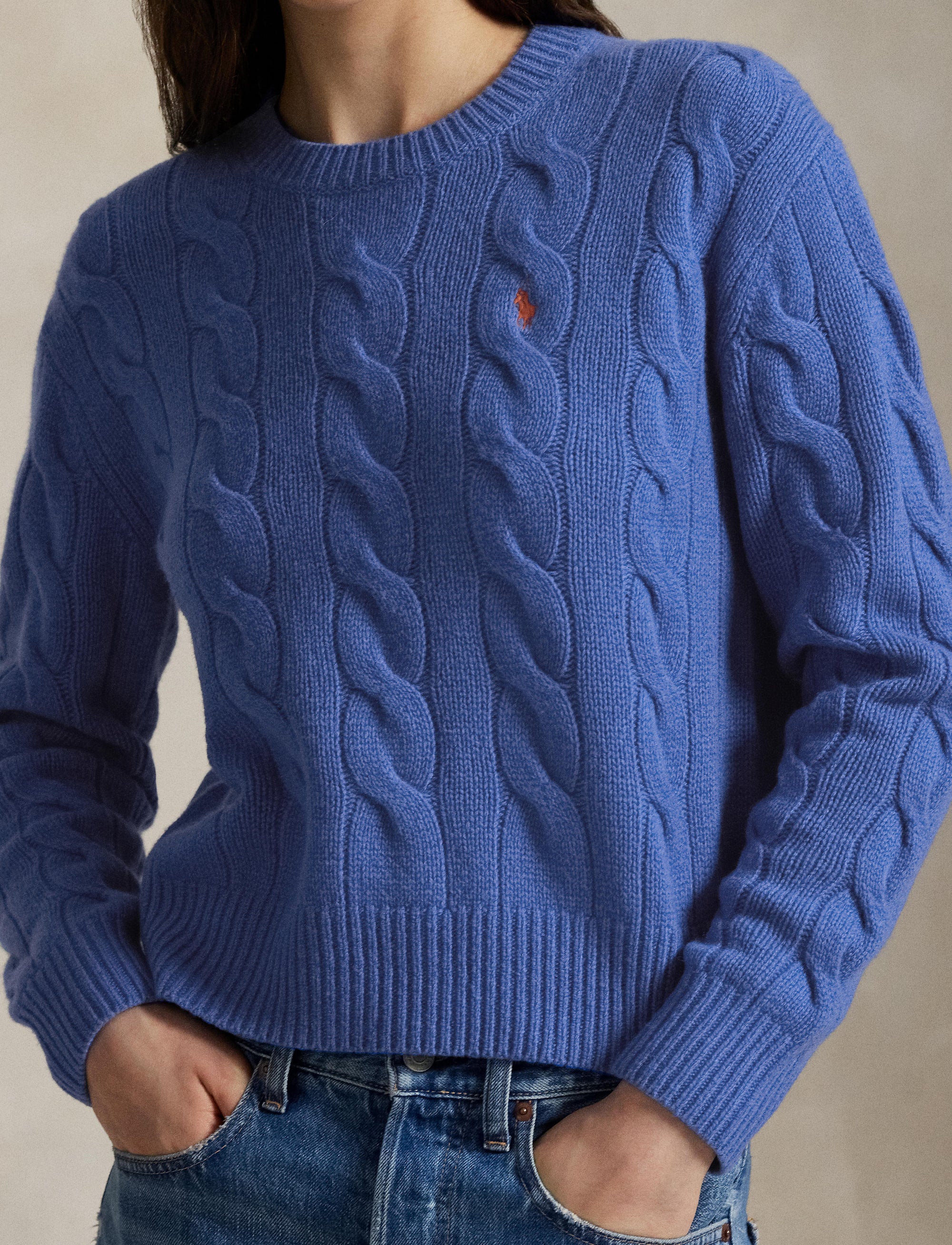 Pull torsadé en laine et cachemire - Lapis Blue