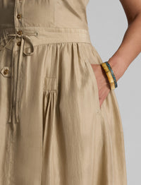 Robe dos nu en soie - Sand