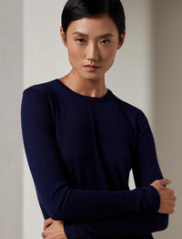 Pull col rond en cachemire - Lux Navy