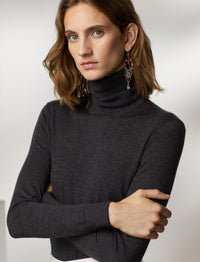 Pull à col roulé en cachemire - Dark Grey Melange