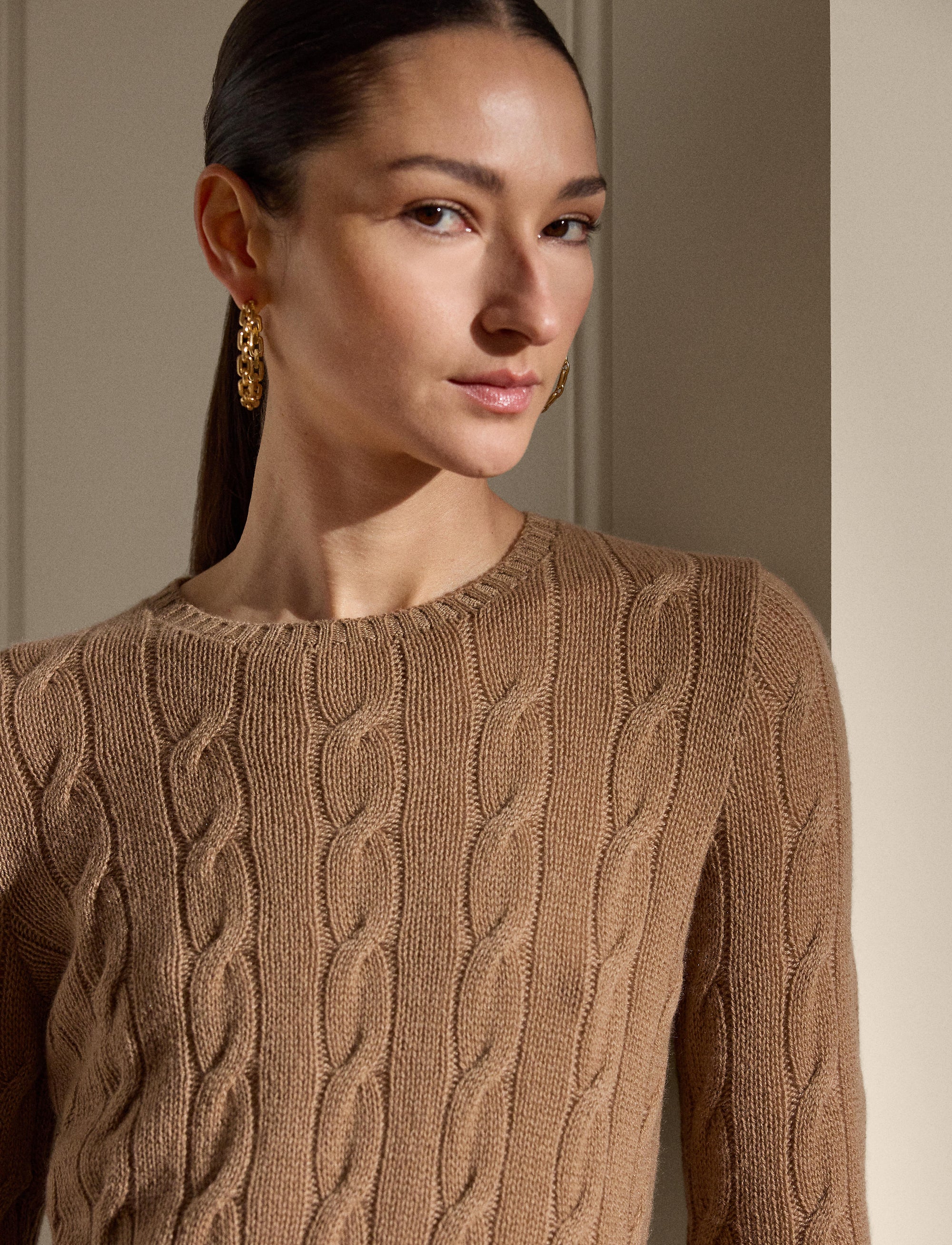 Pull en cachemire torsadé - Lux Camel