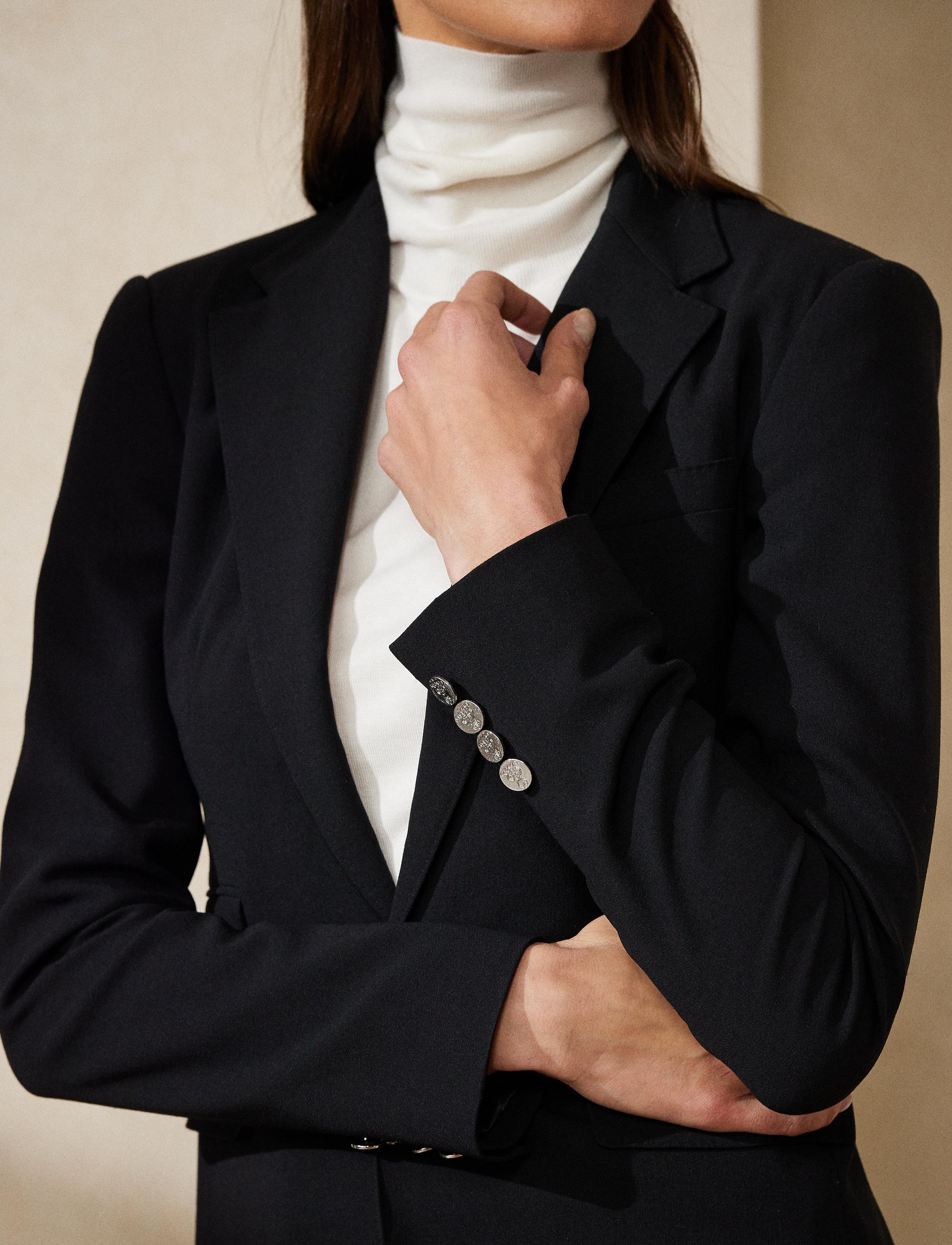 Veste Parker en crêpe de laine - Black