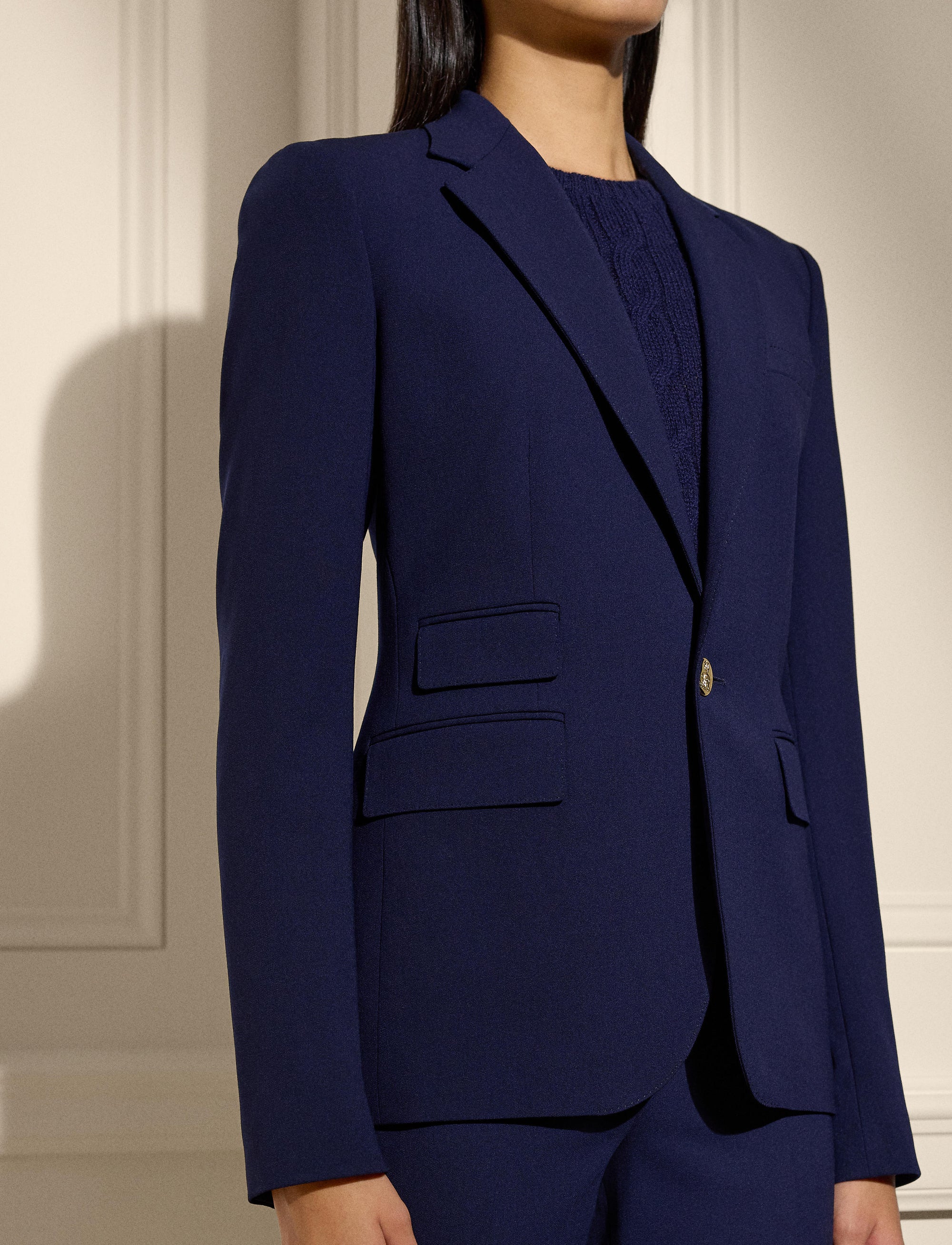 Veste Parker en crêpe de laine - Navy