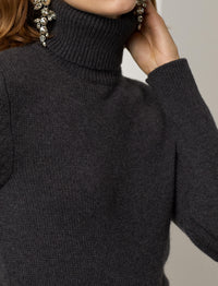 Pull à col roulé en cachemire - Dark Grey Melange
