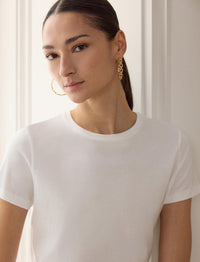 T-shirt col rond en coton - Optic White