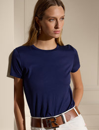 T-shirt col rond en coton - Lux Navy