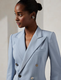 Veste Camden en gabardine de laine - Powder Blue