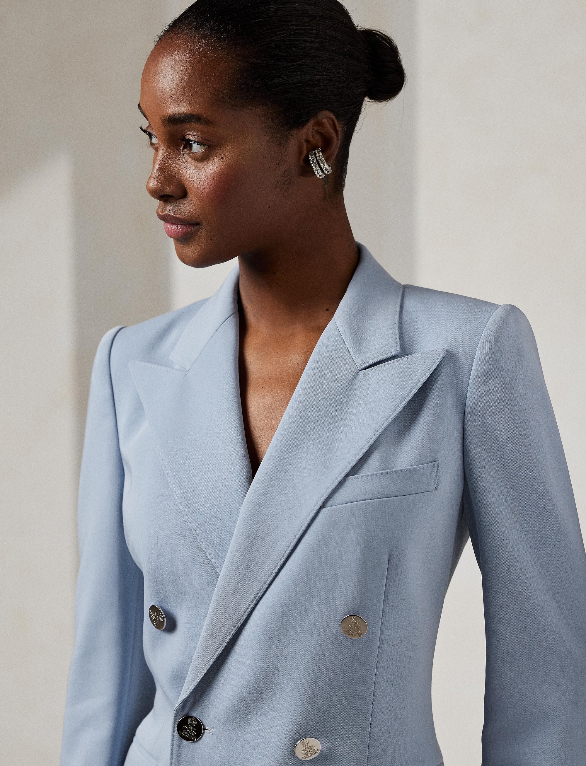 Veste Camden en gabardine de laine - Powder Blue