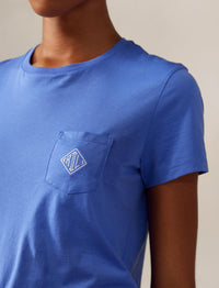 Cotton jersey monogram pocket t-shirt - Medium Blue