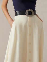 Jupe Gerald en gabardine de laine - Off White