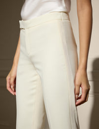 Pantalon de smoking Seth en crêpe de laine - Lux Cream