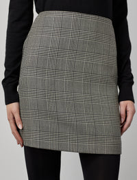 Jupe Carreen prince-de-galles en laine - Black & Antique Cream