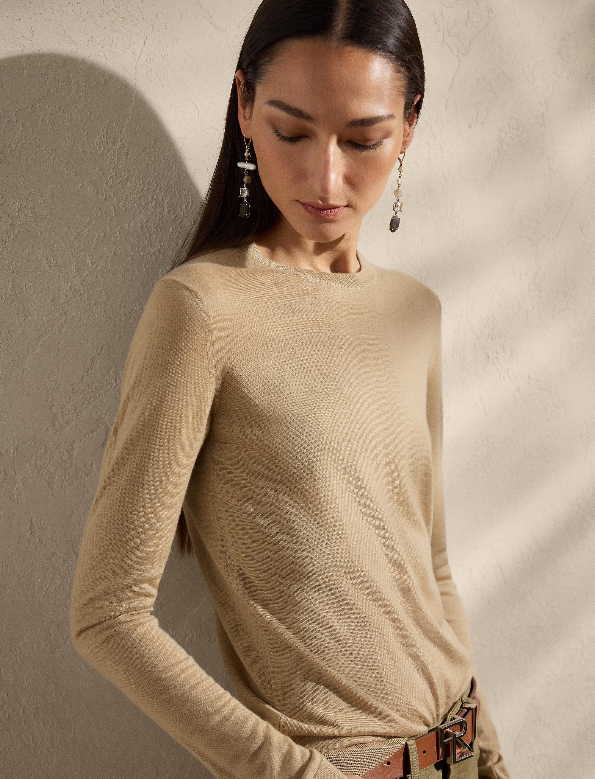 Pull col rond en cachemire - Lux Tan