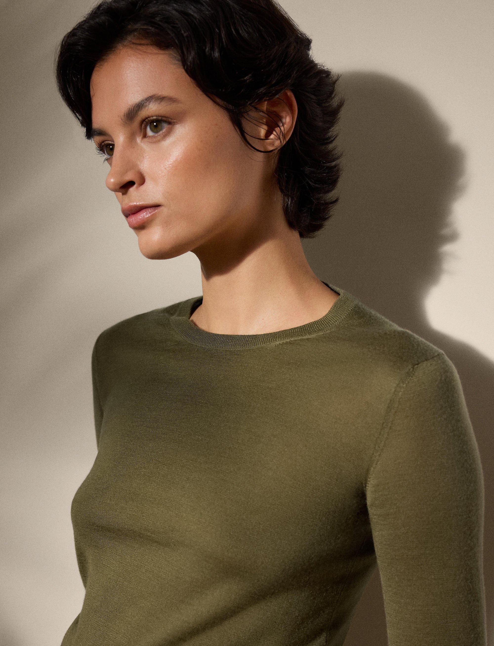Pull col rond en cachemire - Moss
