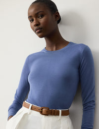 Pull col rond en cachemire - Cornflower